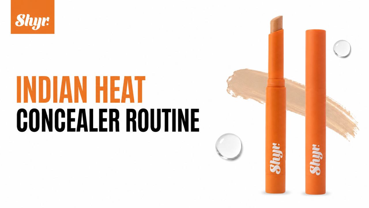 Shyr Face It stick concealer routine for Indian heat and humidity