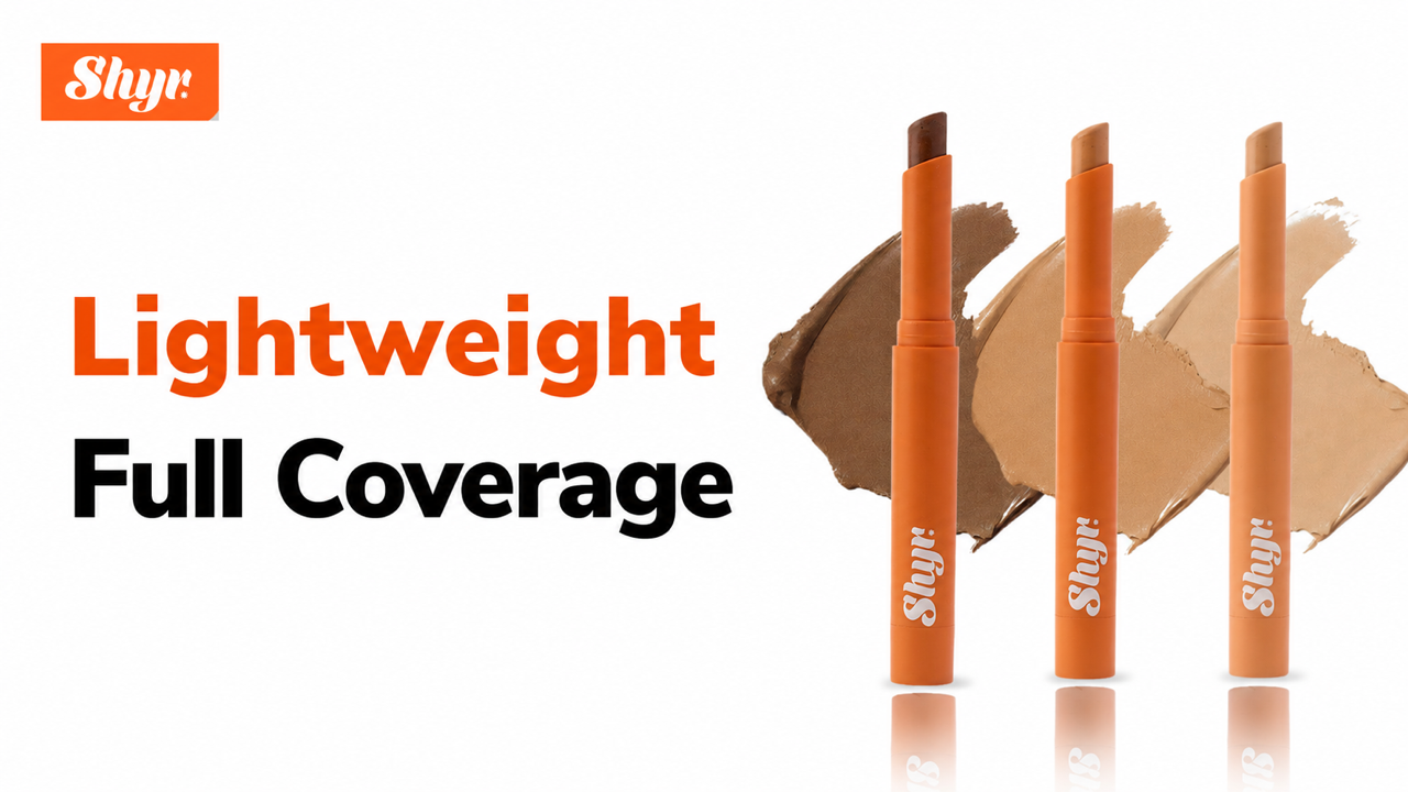Shyr Face It concealer sticks illustrating lightweight full coverage