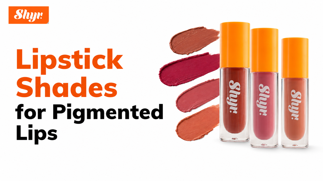 Shyr liquid lipstick tubes in brown, berry, rose and peach shades for pigmented lips