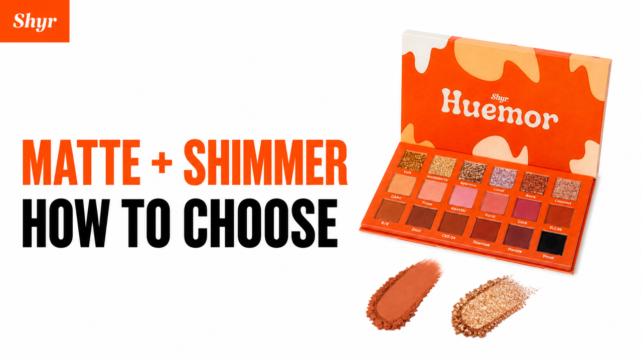 Huemor matte and shimmer eyeshadow palette selection guide