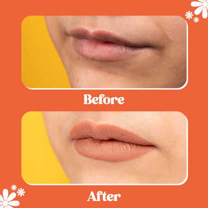 Perfect Nude Matte Liquid Lipstick Before and After