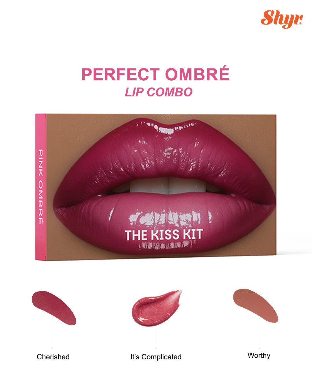 Pink Ombre Lip Kit – The Kiss Kit (Lipstick + Lip Gloss Set)