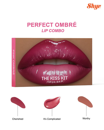 Pink Ombre Lip Kit – The Kiss Kit (Lipstick + Lip Gloss Set)