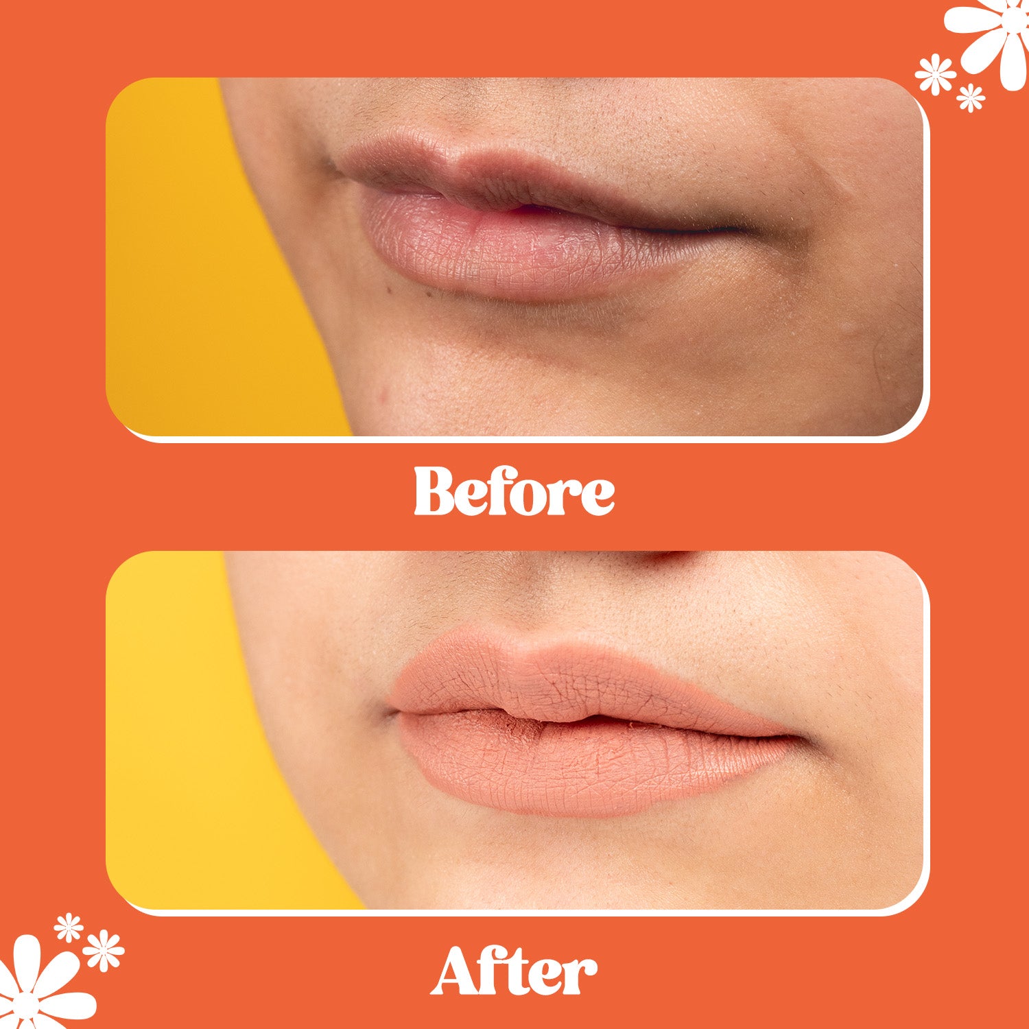 Nude Matte Liquid Lipstick Before and After