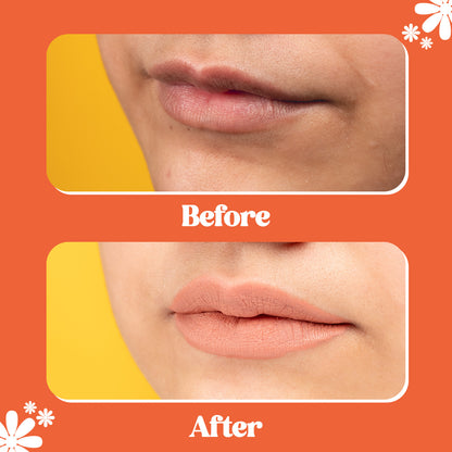 Nude Matte Liquid Lipstick Before and After