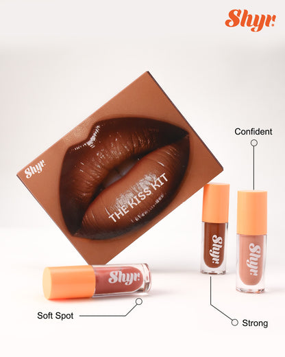 Brown Ombré Lip Kit – The Kiss Kit (Lipstick + Gloss Combo)